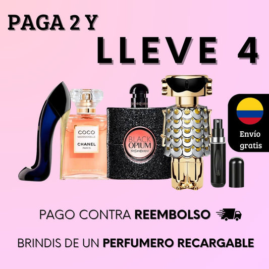 ¡Compra 2 y llévate 4! Black Opium, Fame, Good Girl y Coco